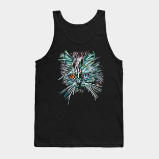 Odd-Eyed White Glowing Cat Tank Top